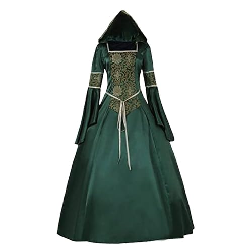 Neu 2025 Gothic Kleider Damen Vampir - Mittelalter Maxikleid Damen mit Kapuze Renaissance Kapuzenkleid Trompetenärmel Hexen Party Hoodie Halloween Outfit Karneval Hexenkleid Cosplay Retro Damenkleider Neu 2025 Gothic Kleider Damen Vampir - Mittelalter Maxikleid Damen mit Kapuze Renaissance Kapuzenkleid Trompetenärmel Hexen Party Hoodie Halloween Outfit Karneval Hexenkleid Cosplay Retro Damenkleider von Generic