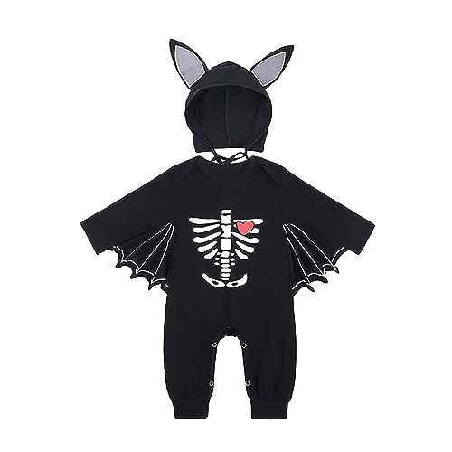 Neugeborene Baby Mädchen Halloween Cosplay Kostüm Strampler Overalls und Hut Outfits Winter Overall Baby Mädchen (B, 12-18 Months) von Generic