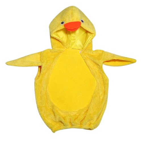 Niedlich Kinder Strampler Plüsch Cosplay Tier Bodysuit Küken Kostüm Fleece Baby Strampler Fleece Tieroverall Mädchen Jungen Huhn Kostüm Hoodie Strampler Flanell Bodysuit Küken (Yellow, 2-3 Years) von Generic