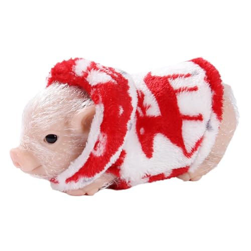 Niedliche Tierpuppe in Form eines Schweins, geeignet als Geschenk für Kinder, Rotes Kleiderschwein von Generic