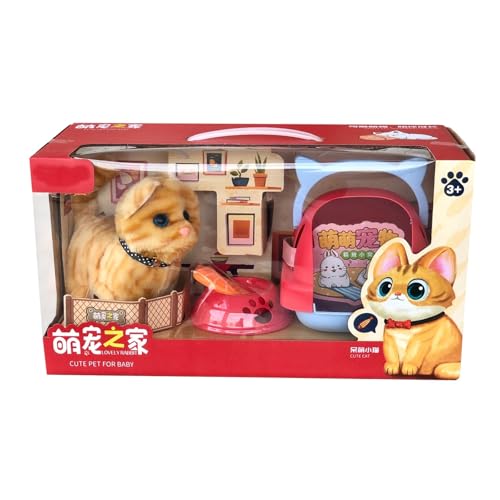 Niedliches Simulationsmaterial Kindersimulation Haustier Teddy Katze Weißes Kaninchen Walking Spielzeug Großes Spielzeug SzL206 (E, 22X41CM) von Generic