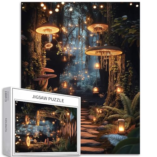 Nighttime Dark Forest 1000 Teile Puzzle für Erwachsene, geheimnisvolle Traumszene, Kunst-Puzzle, bunte DIY-Puzzles für Heimdekoration, Geschenke, Familienpuzzle, perfekt für Spielabende, 50,8 x 68,6 von Generic