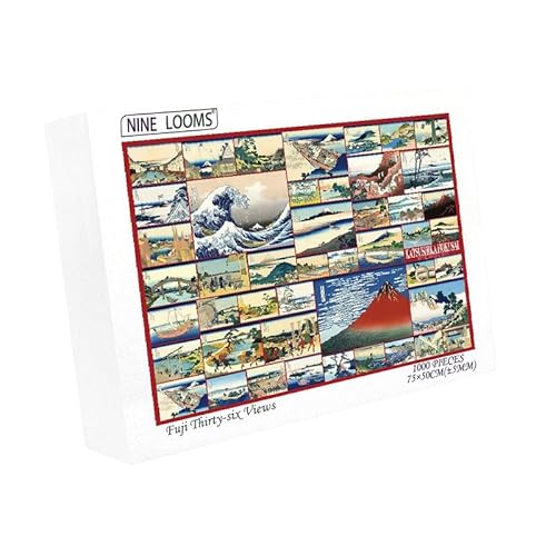 Nine Looms 1000 Teile Puzzle für Erwachsene -Japanische Ukiyo-e Katsushika Hokusaii Fuji Thirty-Six Views Collection - Jigsaw Puzzles 1000 Teile Puzzles für Erwachsene -Puzzle 1000 Teile Puzzle von Generic