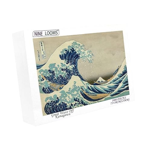 Nine Looms Holzpuzzle 1000 Teile Erwachsene Japanische Ukiyo-e Katsushika Hokusaii Große Welle Off Kanagawa Spielzeug Geschenk Kunstsammlung Dekorative Bild Puzzle (1000 Teile) von Generic