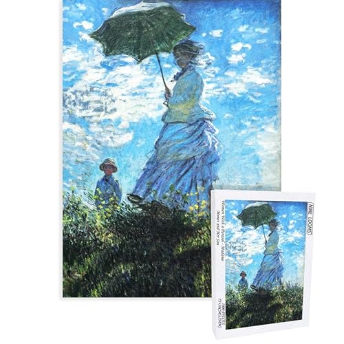 Nine Looms Puzzle 1000 Teile für Erwachsene - Frau mit Sonnenschirm - Madame Monet und ihr Sohn - Stabile Teile, herausfordernde Familienaktivität, perfekt für Spieleabende und Geschenke (1000 Stück) von Generic