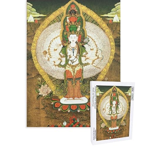 Nine Looms Puzzle 1000 Teile für Erwachsene - Thangka - Tausend Hand Tausend Augen Chenrezig - Stabile Teile, Herausfordernde Familienaktivität, perfekt für Spieleabende und Geschenke (1000pc) von Generic