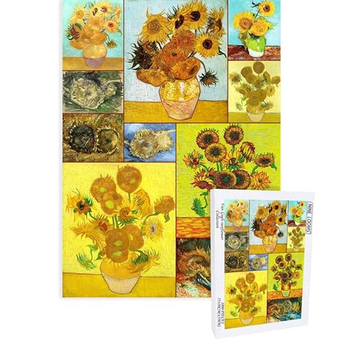 Nine Looms Puzzles für Erwachsene, 1000 Teile – Van Gogh-Sonnenblumen-Kollektion Ultimative Familien-Herausforderung, perfekt für Nächte, Spielteile passen makellos zusammen (1000pc) von Generic