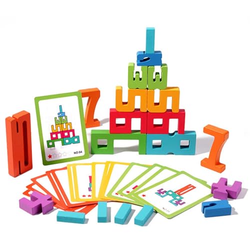 Number Building Blocks - Building Blocks Toy, Bausteine ​​Spielzeug Holz Zahlenpuzzle | Spiel kognitiven Entwicklung und Vorstellungskraft von und Mädchen für Kinder im Alter von 0 bis 3 Jahren von Generic