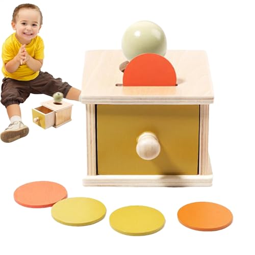 Object Permanence Box - Kleinkindmut, Frühes Lernen für Kinder | -Bildungsinstrumente Vorschule Frühentwicklungsschubladenspielzeug, Baby-Spielzeug für 1-jährige Mädchen, runder Ball von Generic