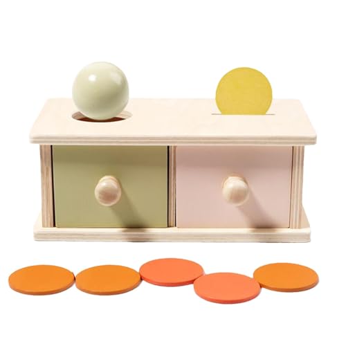 Objektdauerce -Spielzeug für Babys - Holzmontessori -Spielzeug für frühes Lernen, frühes Lernen für Kinder, Babysus -Spielzeug mit Ball, Entwicklungsspielzeug für Kleinkinder 1-3, Bildung von Generic