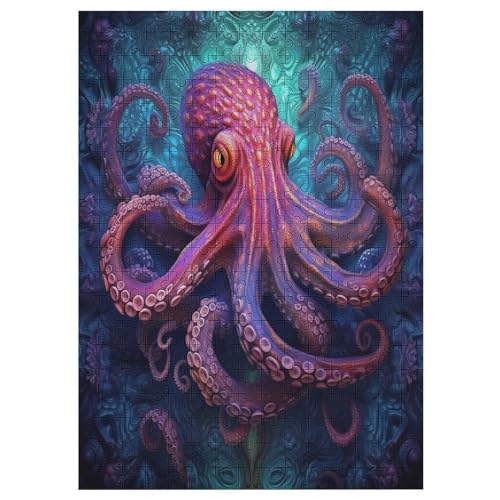 Octopus - 1000 Teile Puzzle – - Hochauflösendes - Gelegenheitsspiel – 1000 Teile Holzpuzzle 300 PCS von Generic