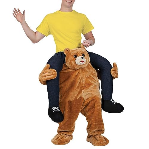 Oktoberfest Kostüm Erwachsene Herren Lustig Fahrt auf Maskottchen Kostüm für Oktober Karneval Lagerfeuer Halloween Weihnachten Party (Teddy Bear, Einheitsgröße) von Generic