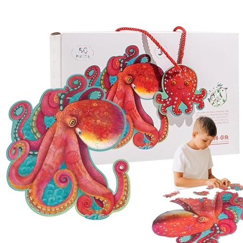 Oktopus-Bodenpuzzle,Meerestierpuzzle,Oktopus Glitzer Bodenpuzzle - Niedliches Kinder-Puzzle-Spielzeug, Tier-Bodenpuzzle Für Zuhause, Kindergarten, Kinderzimmer von Generic