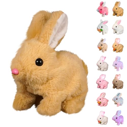 Ostergeschenke Kinder Kaninchen Spielzeug 2025 Neu My Realistic Bunny Toy Interaktives Hüpfendes Osterhase Plüsch Gefüllte Kaninchen Spielzeug Können Gehen Sprechen,Haustier Geschenk Für Ostern Deko B von Generic