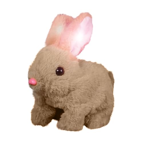 Ostergeschenke Kinder Kaninchen Spielzeug 2025 Neu My Realistic Bunny Toy Interaktives Hüpfendes Osterhase Plüsch Gefüllte Kaninchen Spielzeug Können Gehen Sprechen,Haustier Geschenk Für Ostern Deko L von Generic