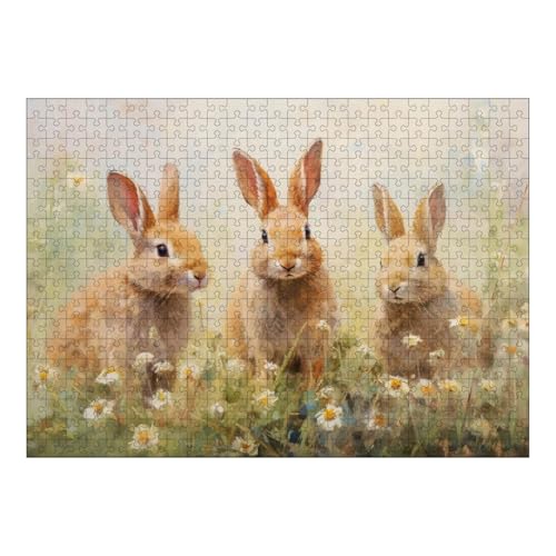 Osterhasen Puzzle 1000 Teile, 70x50 cm, Kinderpuzzle, Süßes Kaninchen, Klassische Puzzles, Easter Jigsaw Puzzle für Erwachsene und Kinder ab 14 Jahre, Osterdeko, Ostern Deko (C) von Generic