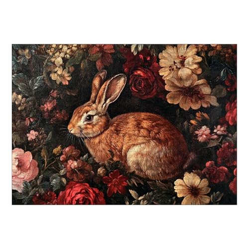 Osterhasen Puzzle 1000 Teile, 70x50 cm, Kinderpuzzle, Süßes Kaninchen, Klassische Puzzles, Easter Jigsaw Puzzle für Erwachsene und Kinder ab 14 Jahre, Osterdeko, Ostern Deko (D) von Generic