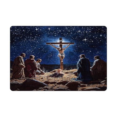 Ostern Puzzle für Kinder ab 3 Jahre, 130 Teile, mit Nummeriert, 21x30 cm, Kinderpuzzle, Geeignet für Anfänger, Osternpuzzle, Osterdeko, Kreuz und Jesus Wiedergeboren Deko (B) von Generic