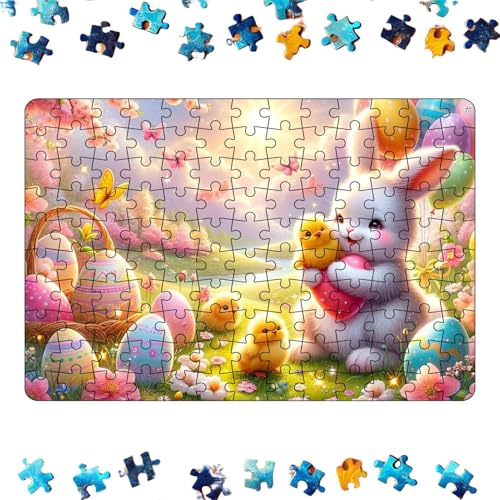 Osterpuzzle - Buntes Osterpuzzle, süße Osterhasen -Puzzles, Osterkunst -Rätsel für Erwachsene und Kinder von Generic