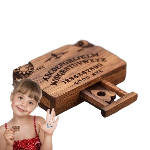 Ouija Tisch in Miniatur, Ouija -Tisch, Vintage -Alphabet in Holz Ouija mit Planches - Miniaturtisch für Familienfreunde, Ouija Tischdekoration von Generic