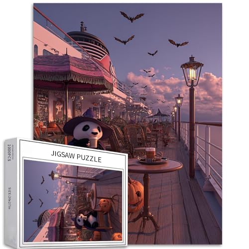 Panda Cape Style Puzzle für Erwachsene, Halloween, Kreuzfahrtschiff-Kunst-Puzzle, bunt, DIY-Puzzle, Heimdekoration, Geschenke, Familienpuzzle, perfekt für Spieleabende, 50 x 70 cm, 1000 Teile Panda Cape Style Puzzle für Erwachsene, Halloween, Kreuzfahrtschiff-Kunst-Puzzle, bunt, DIY-Puzzle, Heimdekoration, Geschenke, Familienpuzzle, perfekt für Spieleabende, 50 x 70 cm, 1000 Teile von Generic