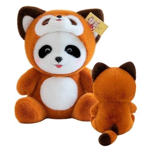 Panda-Plüschkissen – Weiches, Kuschelig Gefülltes Panda-Spielzeug, Rotes Panda-Plüschspielzeug Für Kinder, Erwachsene, Mädchen | Niedliches Panda-Wurfkissen, 2-in-1-Plüsch-Panda-Kuscheltier Für Bett- von Generic