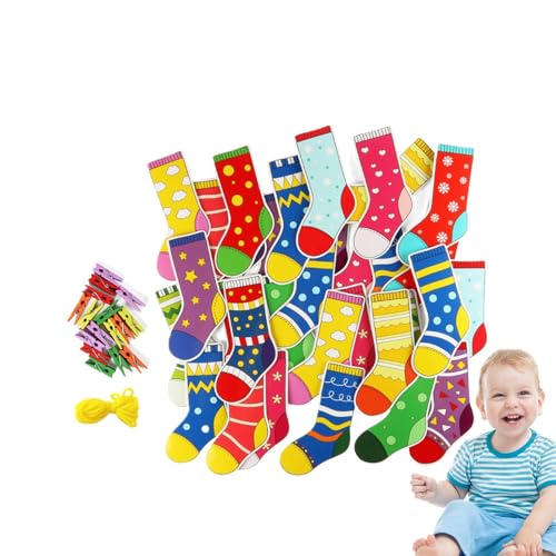 Passendes Spielzeug für Kinder, Sortierspiel, Spiel von Sock Shape Sorter für Kinder, Früherziehungswerkzeuge für Kinder, bunte sensorische Spielzeuge zur Steigerung der Koordinam von Generic