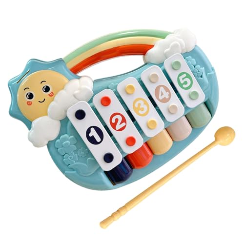 Percussion-Musikinstrument-Spielzeug, Percussion-Instrument für Kinder - Cartoon 5-Noten-Schlaginstrument - Niedliches Xylophon-Spielzeug, pädagogisches Sinnesspielzeug für und Mädchen von Generic