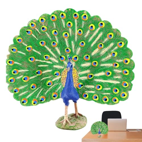 Pfau Spielzeugfigur,Bunter Pfau Hochsimulations-Pfau-Modell | Simulations-Pfau-Modell, Vogel-Modell, Pfau-Modell, Ornament, Desktop-Dekoration für Zuhause von Generic