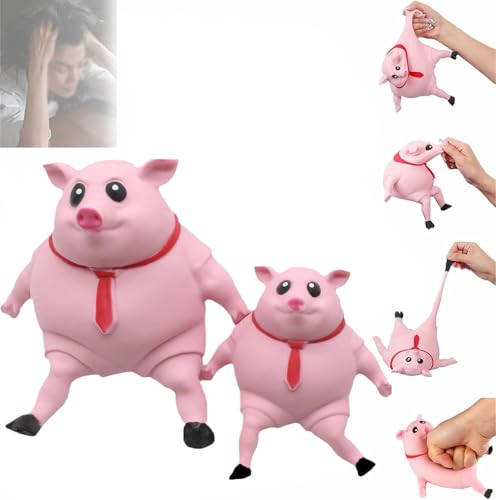 Pig Squeeze Toy,Cute Pig Sensory Stress Toy,Stress Relief Pig Toy Soft and Elastic Decompression Toy,Decompress and Stretch Stress Pig,Squeeze Pig Stress Relief Toy for Kids and Adults (S+L) von Generic