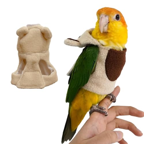 Pigeon Pants - Bear Shape Bird Cloth Cute Bird Kostüm | Warm Parrot Cloak, Multi-Purpose Bird Clothes, Parrot Cosplay Prop For Green-Cheeked Conures, Cockatiels, Mynas, Bird Harness For Cockatiel von Generic