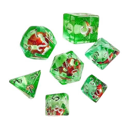 Pilz Würfel Set Pilz Würfel | Würfel für Rollenspiele | Polyedrische Würfel für Brettspiele | Polyedrische Würfel Set für Brettspiele 7 Stück Harz Würfel Kleine Würfel für Rollenspiele von Generic