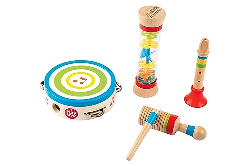 Playtive Musikset Kinder Holz Mini Musikinstrument Musikant Percussion (5 Teilig) von Generic