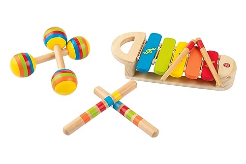 Playtive Musikset Kinder Holz Mini Musikinstrument Musikant Percussion (7 Teilig) von Generic