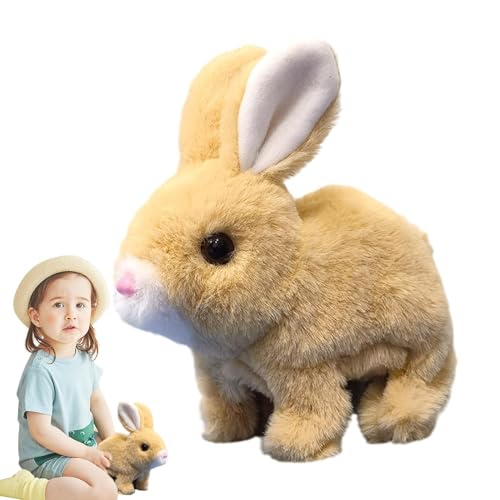 Plüschhüpfen, Hoping Bunny Toy - Mädchen elektrische Springrangierende Kaninchen tun Toy,Wackelnde Ohren Interaktives elektronisches Haustier für Kinder und Erwachsene für Schlafzimmer, Studium von Generic