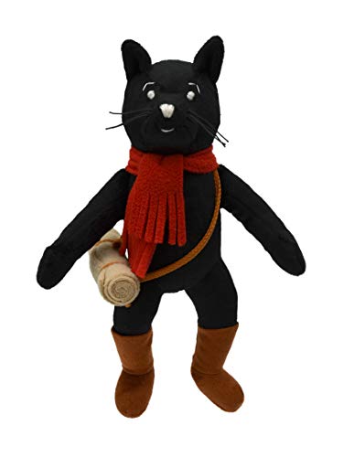 Plüschtier Kuscheltier 20 cm Kater in Stiefeln, Schwarz, Stofftier Schmusetier für Kinder Baby Jungen Mädchen von Generic