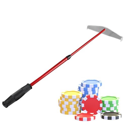 Poker Chip - Chips Werkzeug, Chip Pusher | Einziehbarer Chip Scraper, Poker Chips Egge Sammler Metall, Chips Egge Sammler Metall, Tragbare Zubehör, Würfel Putter Stick für Küche von Generic