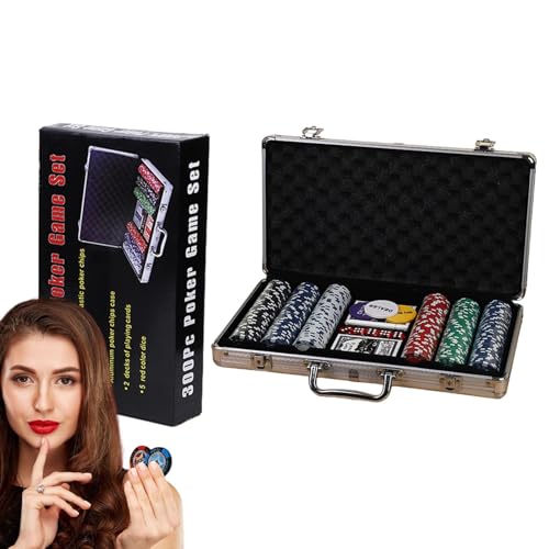 Poker-Sets mit Etui, nummerierte Pokerchips, tragbares Chips, professionelles Pokerchips, Pokerspiel-Set, gewichtetes komplettes Pokerspiel-Set, Pokerspiel-Set für Tou von Generic