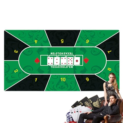 Poker-Tischmatte, Poker-Tischmatte - Tragbare Gummi-Spielmatte Mit Poker-Layout Tisch-Holdem-Matte Für Home-Entertainment, Brettspielräume, Treffen Mit Freunden von Generic