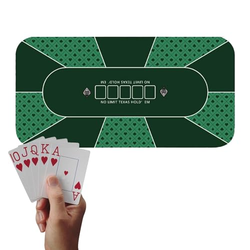 Poker-Tischmatte | Gummiauflage für Pokertisch | -Tisch aus Filz | Spieltischabdeckung | Pokertischplatten 120 x 60 cm | Kartendeckchen von Generic