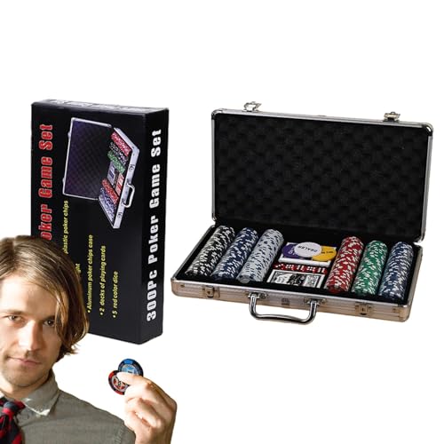 Pokersets mit Etui, nummerierte Pokerchips | Mehrzweck-Pokerchips, Chips-Set | Buntes Pokerset mit nummerierten Chips. Komplettes Pokerspielset für Blackjack-Turniere von Generic