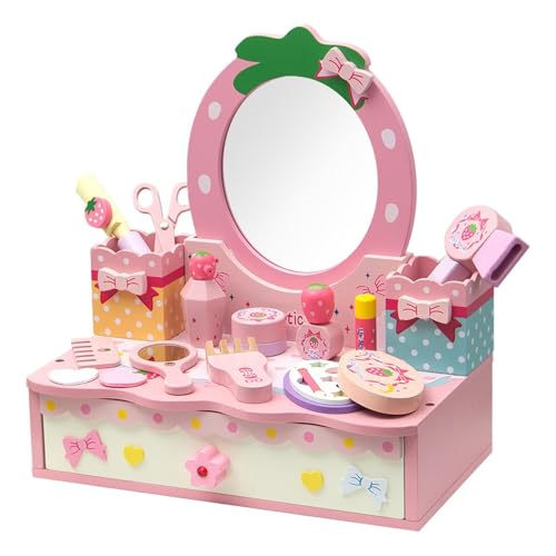 Pretend Make-up-Set - 14-teiliges fantasievolles Mädchen-Waschtischset mit Spiegel, Friseursalon-Spielzeug | Mädchen-Waschtisch-Set mit Spiegel, Kinder-Waschtisch, Rollenspiel für Prinzessin von Generic