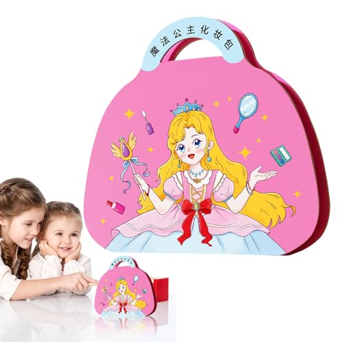 Prinzessin-Anziehspiele, Anziehspiele | Prinzessin Make-up-Set für Mädchen,Papierkunst-Bastelsets, Prinzessinnen-Fantasie-Make-up-Set und Anzieh-Stickerbuch für Mädchen ab 5 Jahren von Generic