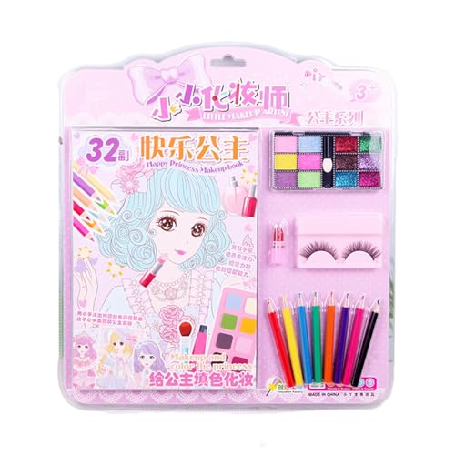 Prinzessin-Anziehspielset,Anziehspielset,Make-up-Zeichenbuch für Kleinkinder | Papierkunst-Bastelset, Make-up-Anzieh-Zeichenbuch für Mädchen ab 3 Jahren, pädagogisches Make-up-Aktivitätsspielzeug von Generic