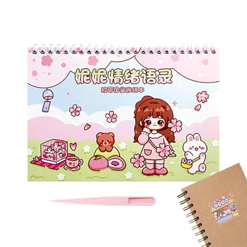 Prinzessinnen-Aktivitäts- und Stickerbuch, niedliche Cartoon-Aufkleber | Scrapbook-Mädchen-Cartoon-Aufkleber-Set | Cartoon-Wasserflaschenaufkleber für Grußkarten, Wandkunst von Generic