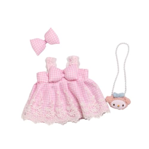 Prinzessinnenkleid für Puppen mit Haarschmuck, Puppenrock, Puppenkleidung für 38 cm Puppen, Kleidung Und Accessoires, Rosa von Generic