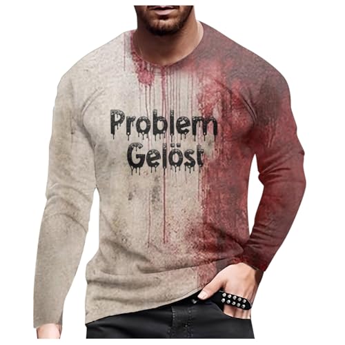 Problem Gelöst Sweatshirt Herren Übergröße, Halloween Pullover Herren mit Blutspritzer,Blutige Langarmshirt Gruselige mit Briefdruck Ohne Kapuze Sportshirt Langarm Horror Bloody T-shirt Top Problem Gelöst Sweatshirt Herren Übergröße, Halloween Pullover Herren mit Blutspritzer,Blutige Langarmshirt Gruselige mit Briefdruck Ohne Kapuze Sportshirt Langarm Horror Bloody T-shirt Top von Generic