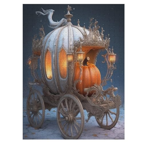 Pumpkin Carriage - 1000 Teile Puzzle – - Hochauflösendes - Gelegenheitsspiel – 1000 Teile Holzpuzzle 500 PCS von Generic