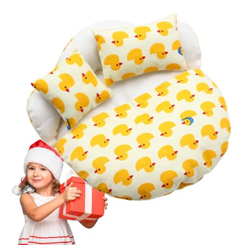 Puppenbett - Spielzeugschlafsack, Spielbett mit 2 Kissen | Puppenbettwäsche, kleines Schlafsackbett, stilvolle, niedliche Dekoration von Generic