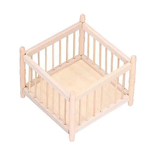 Puppenhaus-Babybett, Perfektes, Leichte Birken-Miniatur-Babywiege für Zuhause von Generic